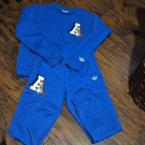 Adidas Kids Blue Tracksuit with Logo Accents